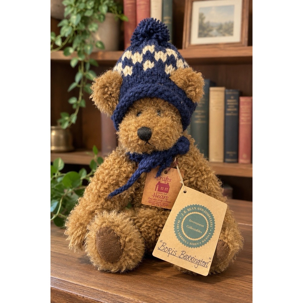 Boyds Bears Boris Bearington Archive Collection Plush Bear Knit Hat Scarf Tags